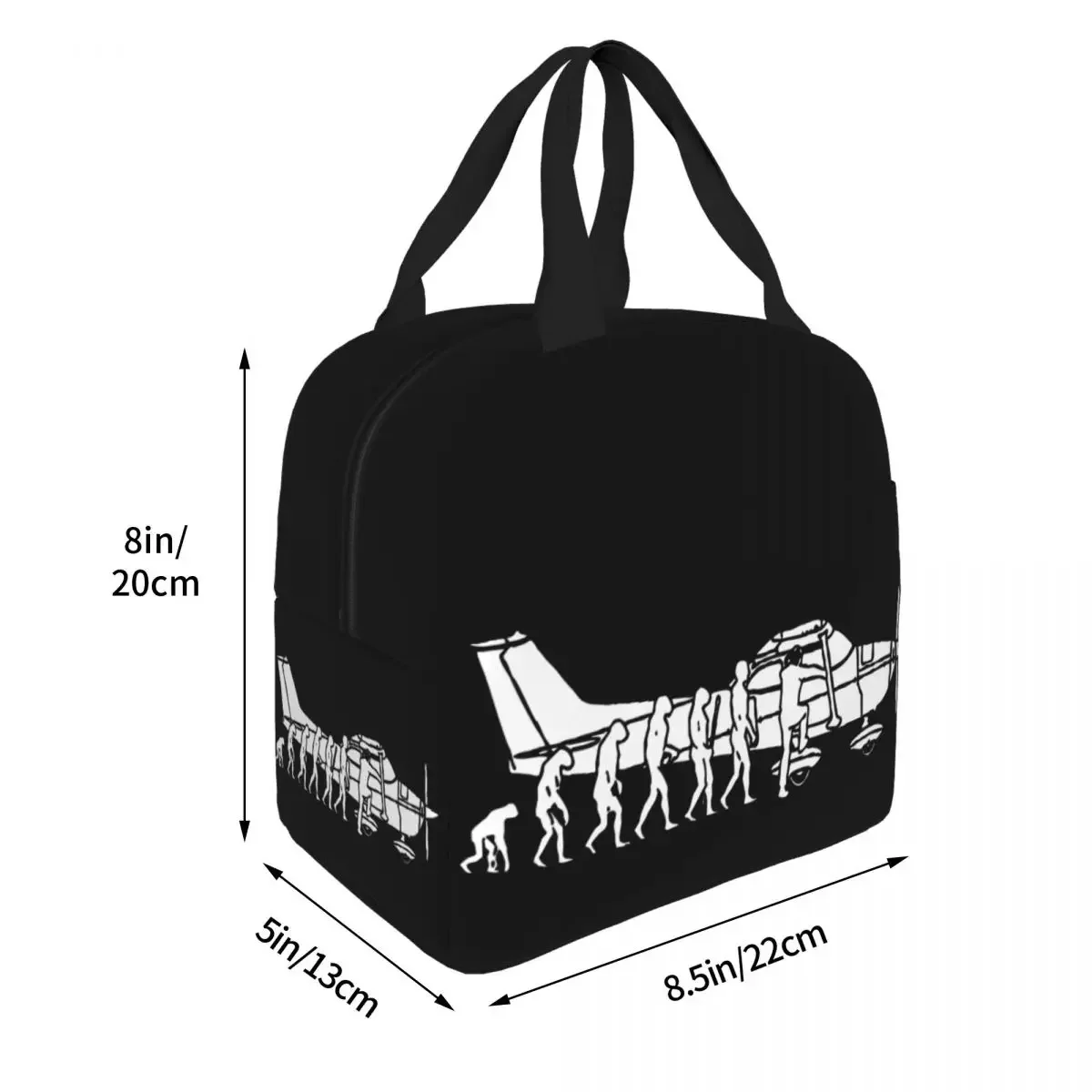 Evolution Cessna Pilot Airplane Insulated Lunch Bag Thermal Bag Reusable Aviation Plane Fighter Leakproof Tote Lunch Box