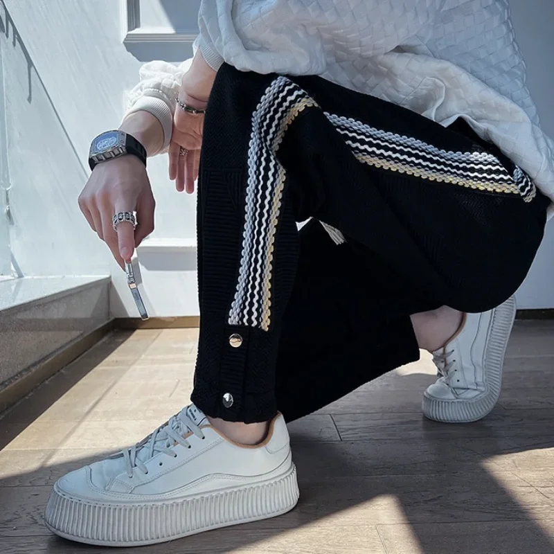 

Sweatpants for Men Cotton Trousers Harem Male Sweat Pants Slim Black Y2k Free Shipping Korean Style Harajuku Fashion Casual