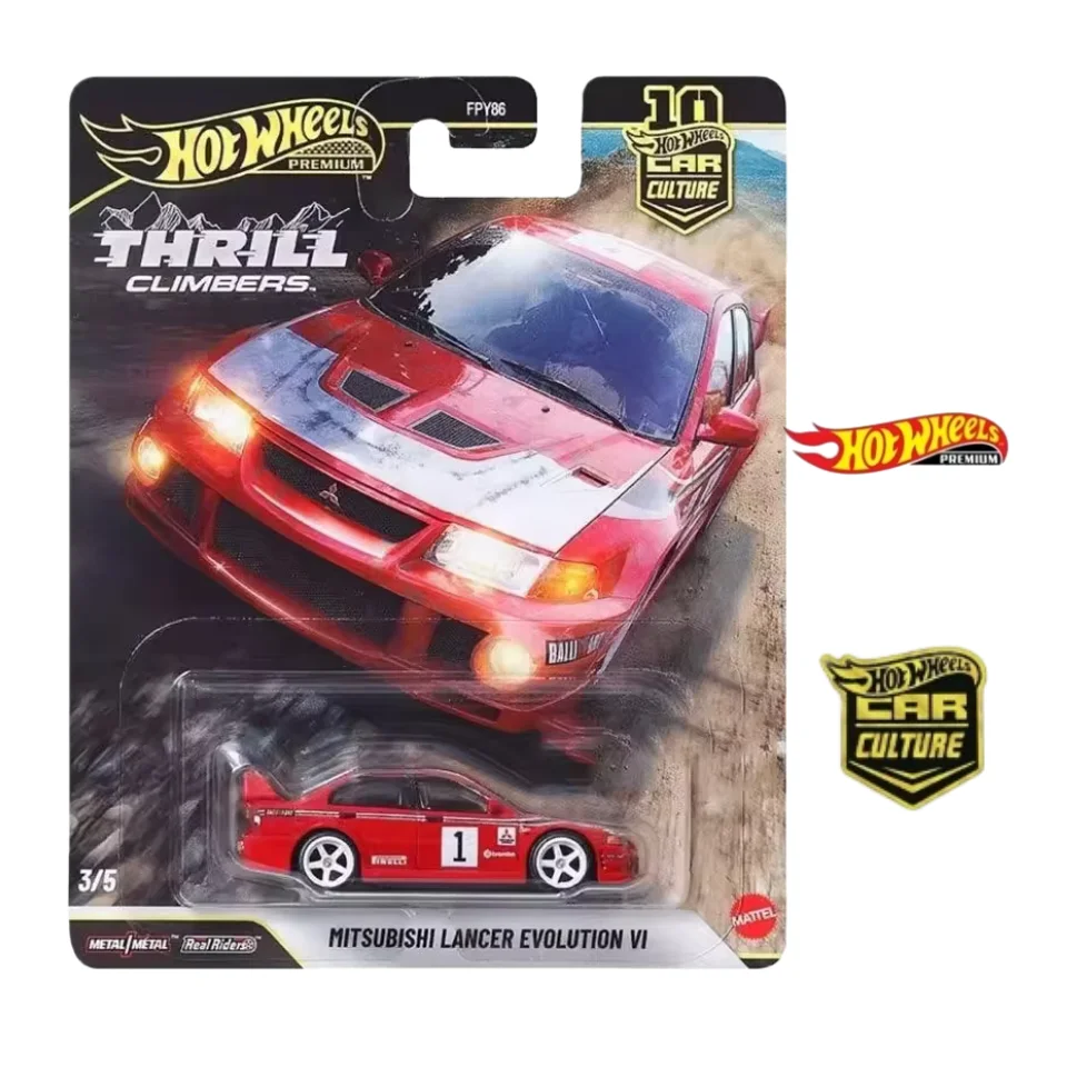 

Hot Wheels Premium 26 Car Culture Thrill Climbers 10th Anni MITSUBISHI LANCER EVOLUTION VI 1:64 Diecast Alloy Car Collectible