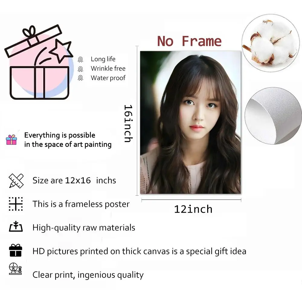 Kim So Hyun Individual Actress Painting Calligraphy Poster Parisian chic decor Glam Canvas Modern living room
