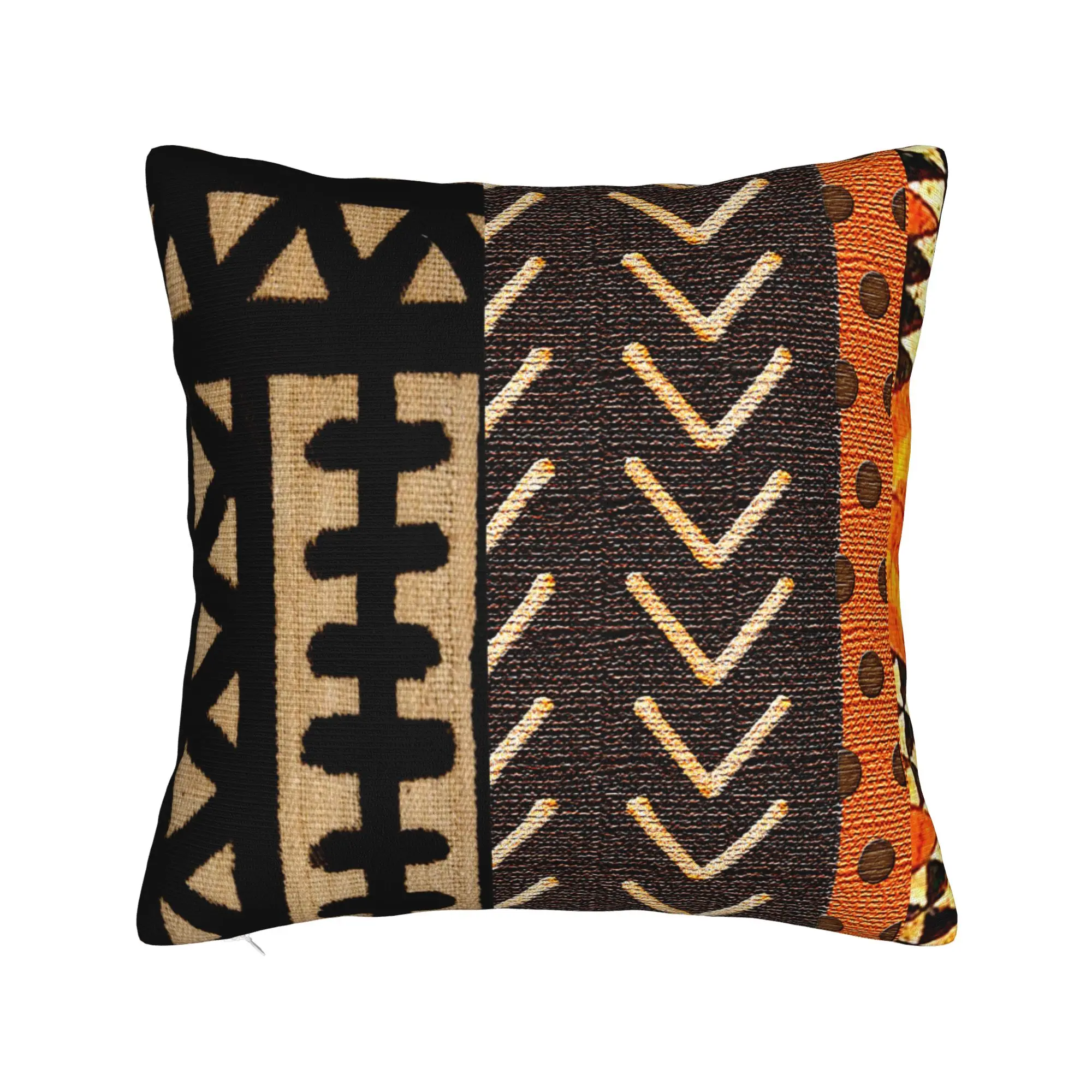 African Mud Cloth Pillowcase Soft Polyester Cushion Cover Decoration Ancient Throw Pillow Case Cover Home Zippered 40X40cm