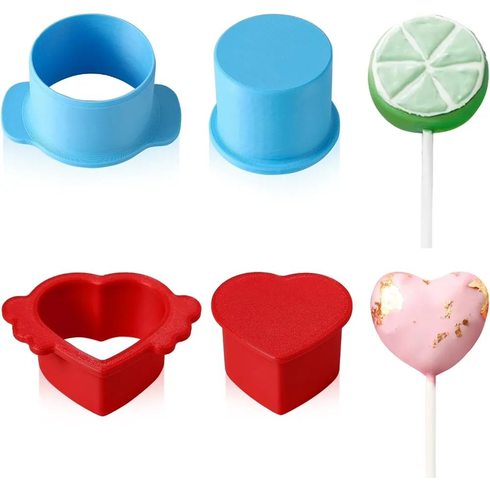 

Circle and Heart Cake Cutter and Pusher, 3D Printed Cake Pop Molds Shapes Press Set, Baking Tools for Home Baking, Birthday