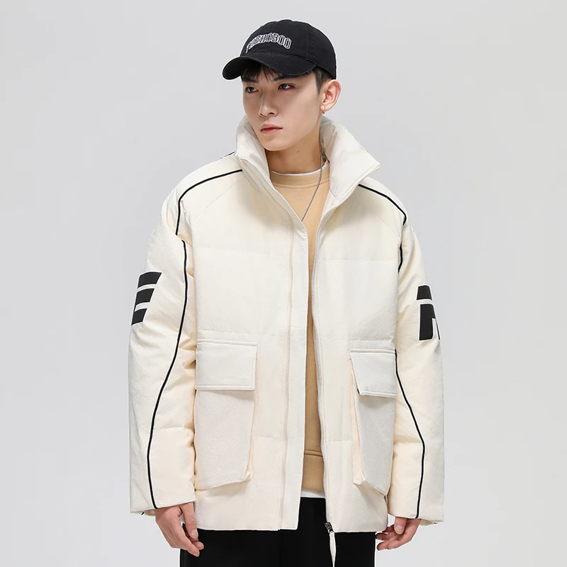 

Casual Faionable Stand Collar Du down Jaet Men's 2024 Winter New Original High Quali Loose Outerwear Youth Polyester ...