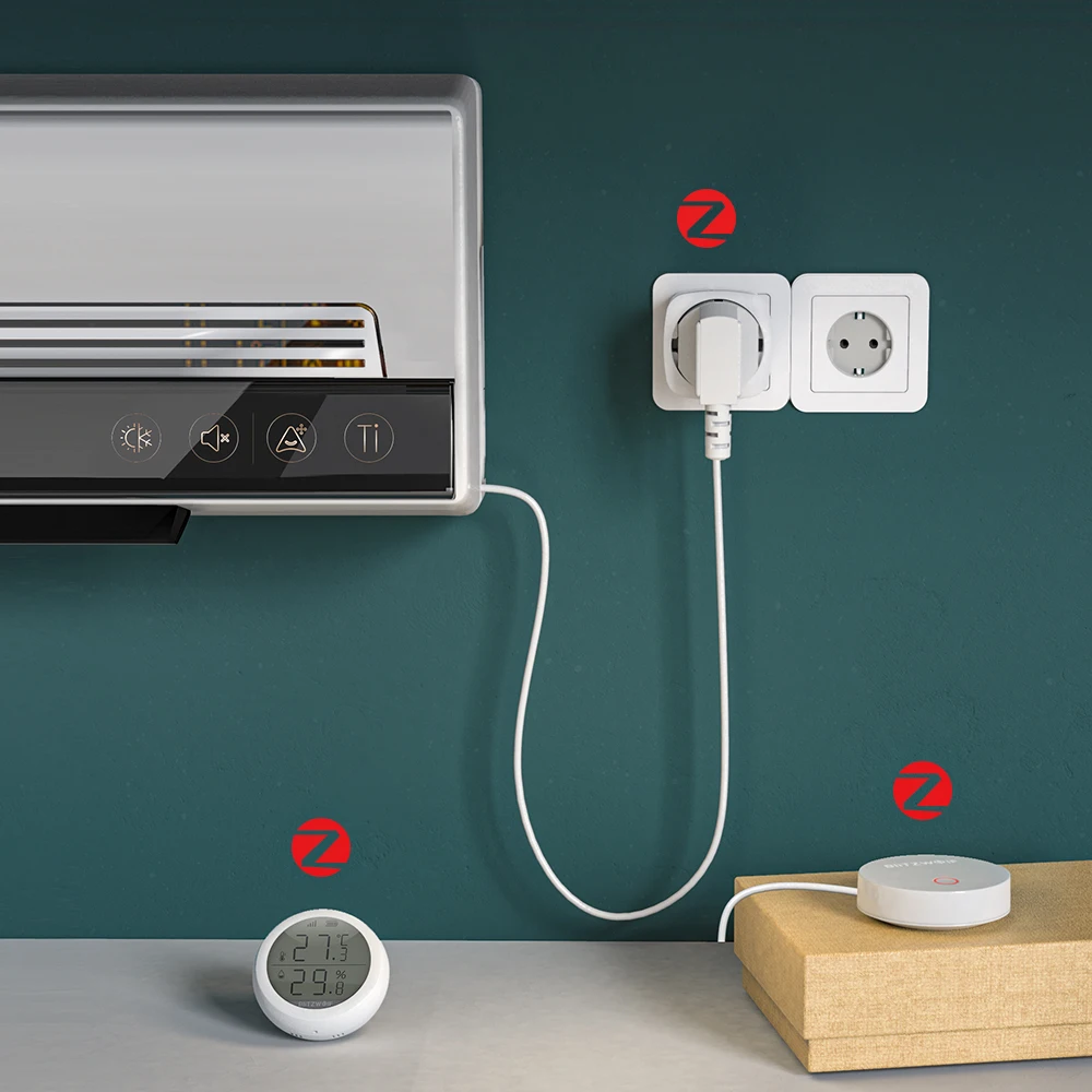 VR3 BW-SHP13 Phích Cắm EU 3680W Zigbee 3.0 Ổ Cắm Thông Minh Ứng Dụng Điều Khiển Từ Xa Hẹn Giờ Hoạt Động Với Alexa Google Trợ Lý Thông Minh nhà