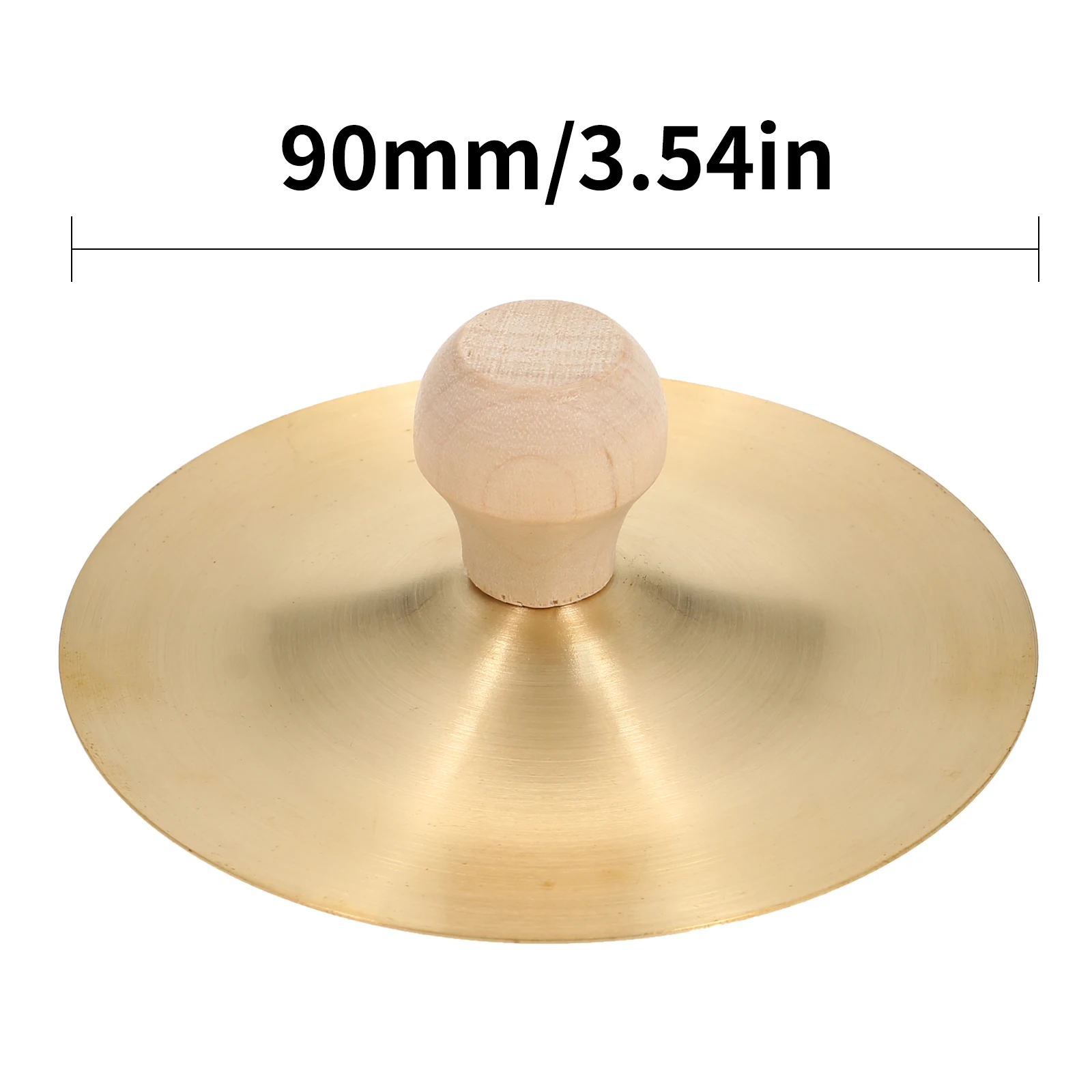 3.5-inch Mini Finger Cymbals Copper 1 Pair Finger Cymbals with Wooden Handle 9cm Hand Cymbal for Belly Dance Music Instruments