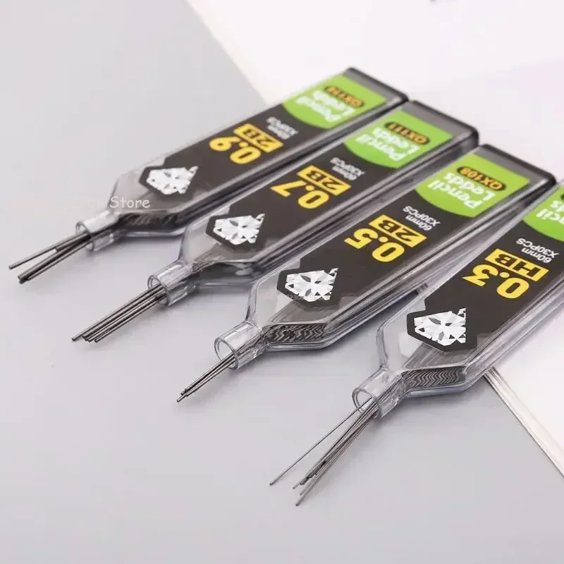 30pc/box 0.3/0.5/0.7/0.9mm Automatic Pencil Lead Replaceable Pencil Core for Mechanical Pencil 2B/HB/2H Lead Schoo Office Supply
