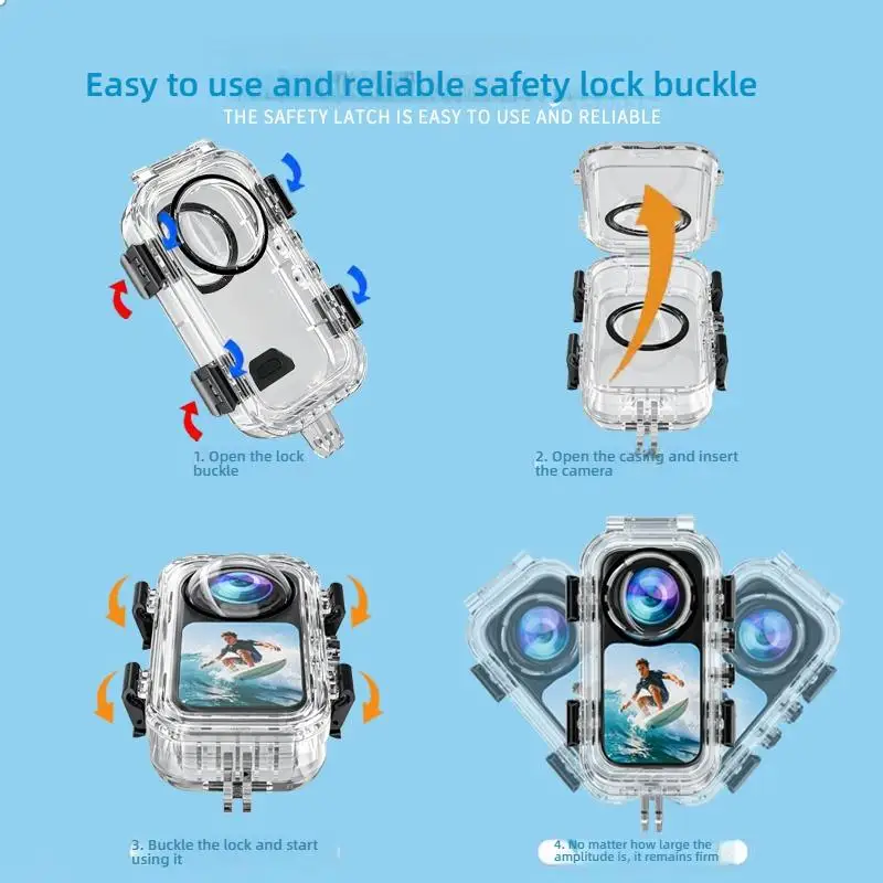 For Insta360 X6 Waterproof Invisible Protective Case Up To 60m Underwater Action Camera Protector Diving Housing Shell