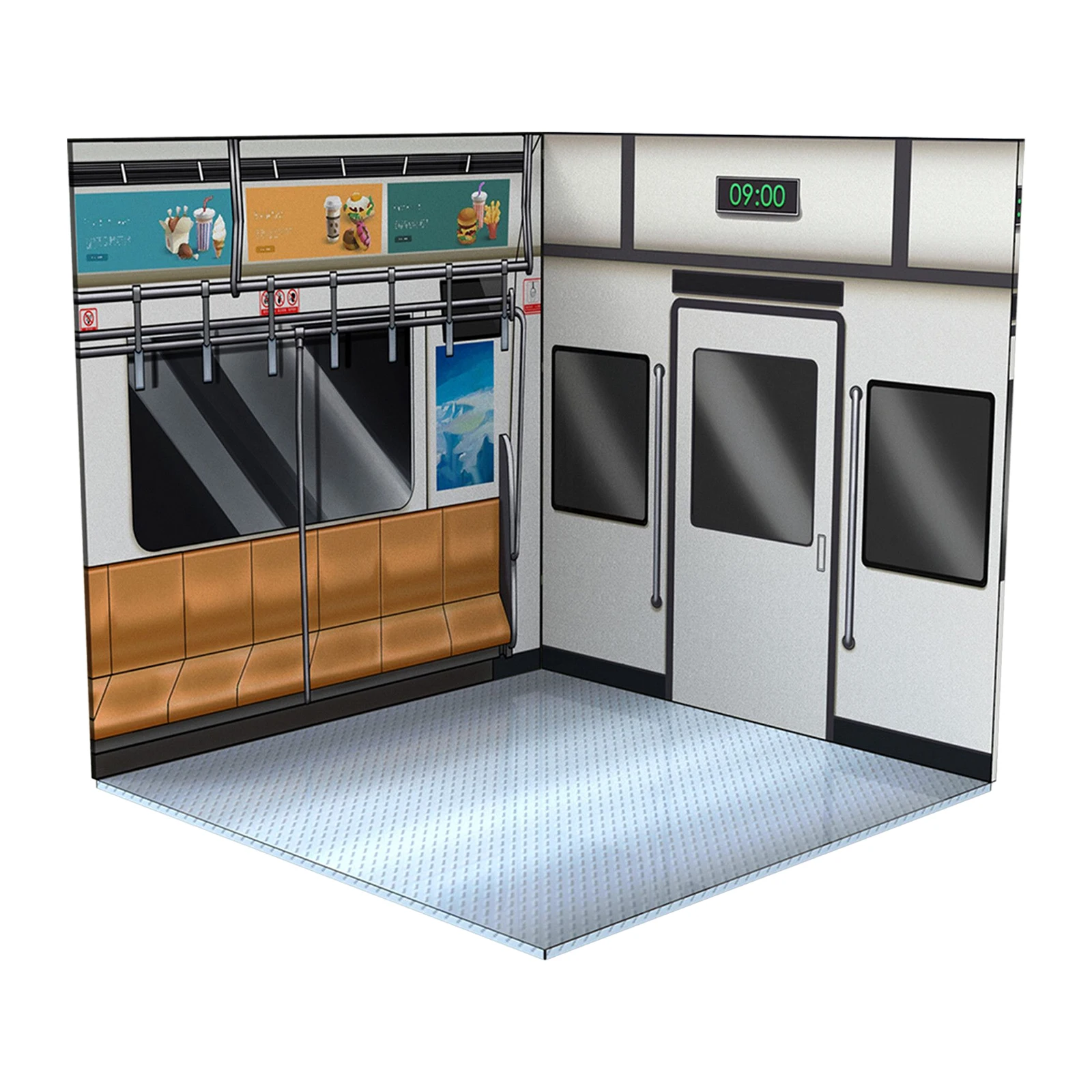 1/12 مقياس عرض خلفية منظم الديكور خلفية تخزين المشهد لشخصيات العمل دييكاست سيارة دمى تخطيط الديوراما