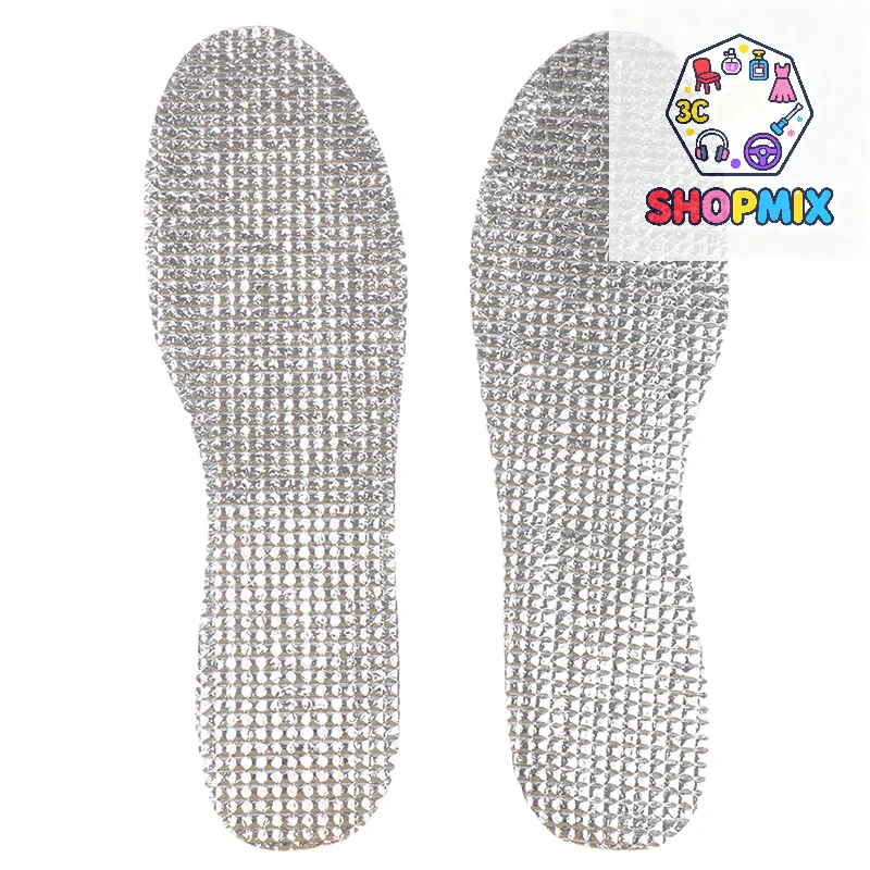 

1 пара стельок из алюминиевой фольги с овечьей шерстью для зимы, теплые, влагостойкие, мягкие, впитывающие пот, дышащие, плюс велюровые стельки