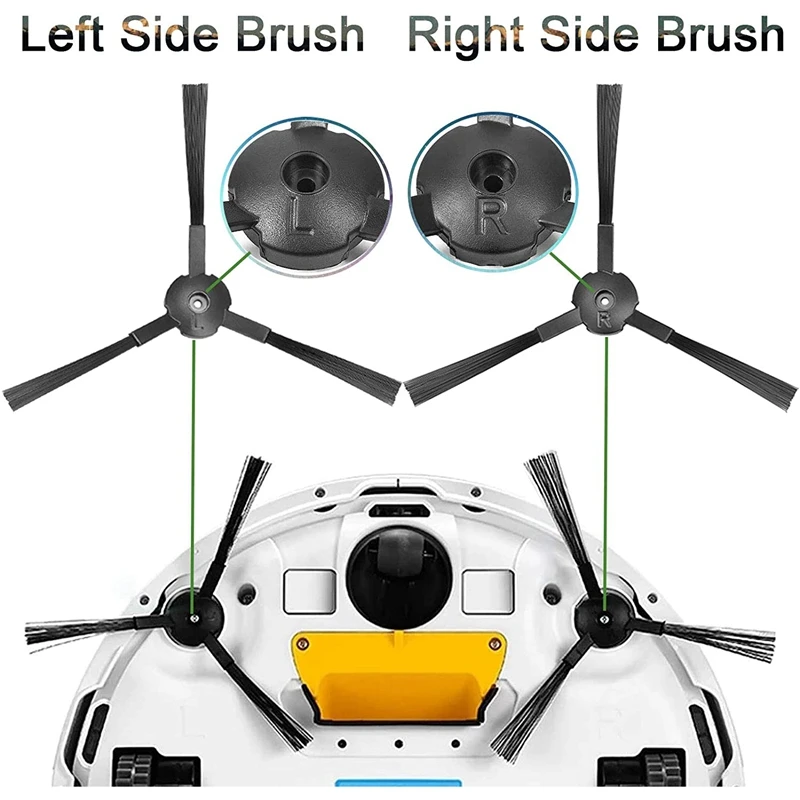 قطع غيار لـ ILIFE V3 V3S V5 V5S V5S Pro مجموعة ملحقات المكنسة الكهربائية الروبوتية مع فرشاة جانبية فلتر Hepa #2