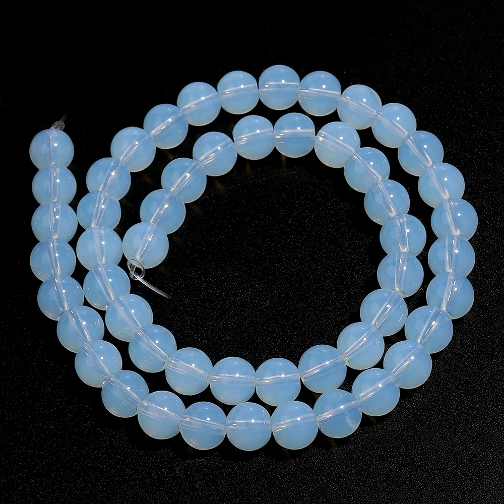 Natural White Opal Stone Beads 4 6 8 10 12mm Round Loose Gemstone Beads For Jewelry Making DIY Bracelets Necklace Accessories view 6