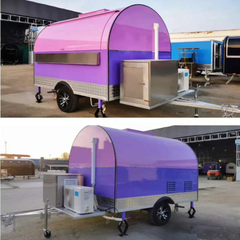 Mobile Outdoor Fast Food Cart Hand-Pushed Food Trailer Track for Restaurants Baker&Snack Food Factories