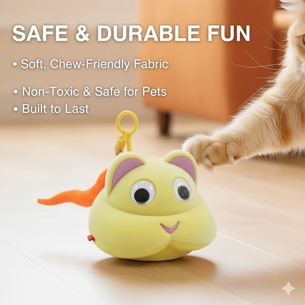 Electric Cat Toy Rechargeable Interactive Pet Jumping Running Mouse With LED Eyes USB Smart Obstacle Avoiding Indoor Kitten Fun