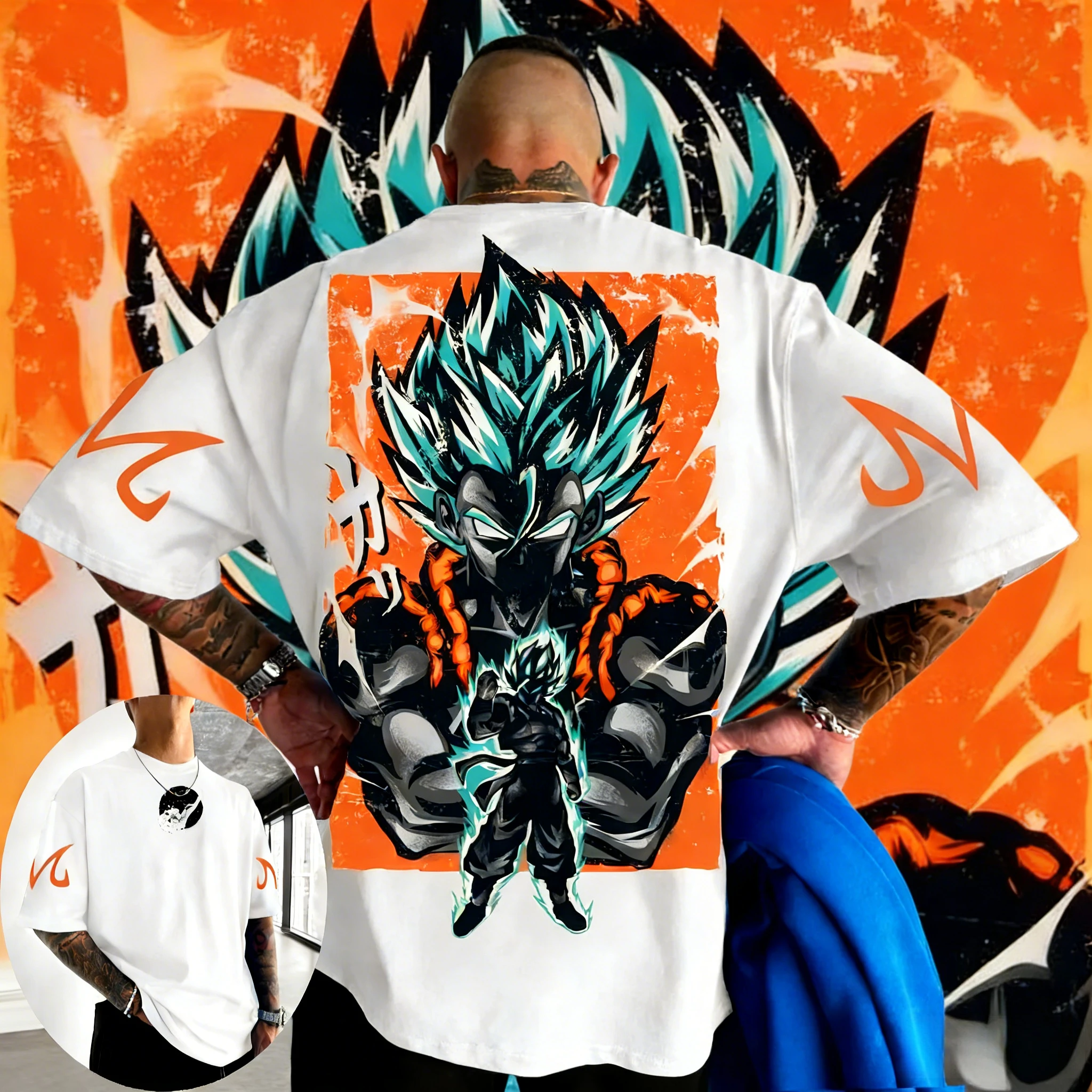 2026 Neues Sommer-T-Shirt zum 40-jährigen Jubiläum von Dragon Ball mit Frieza-Motiv, 100 % Baumwolle, Anime-Print, Übergröße, lässige Streetwear, Unisex, Y2K