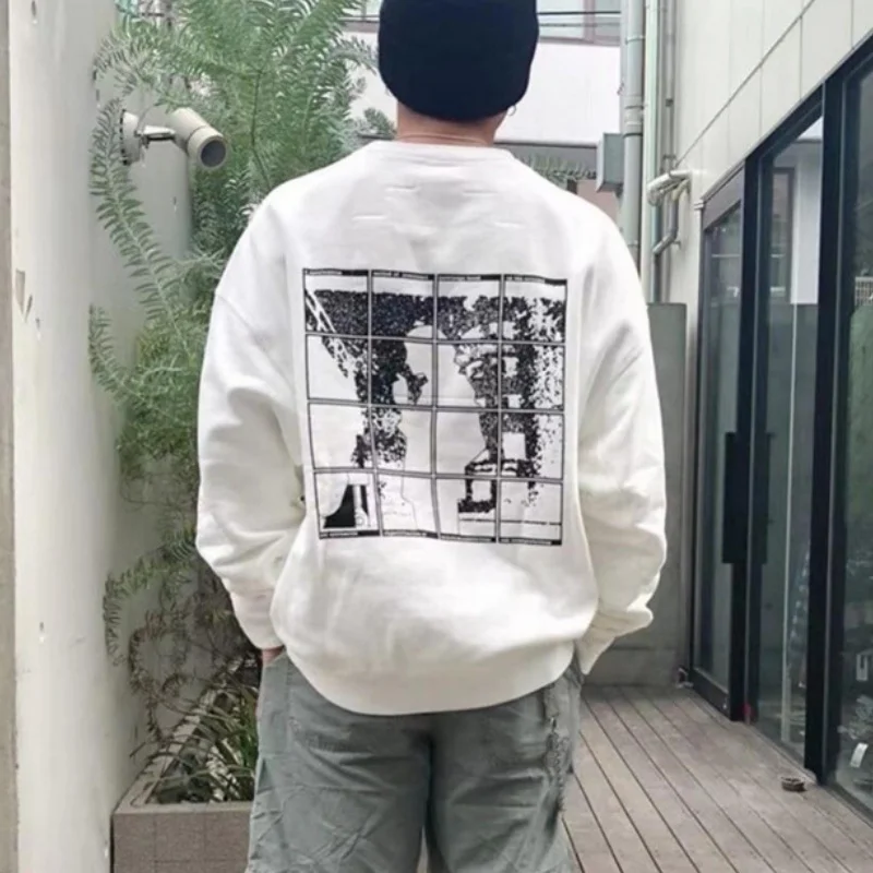 Harajuku White Life Cavempt Sweatshirt Japan Autumn Loose Square Round Neck Pullover Couple Long Sleeved Men Women Sportswear