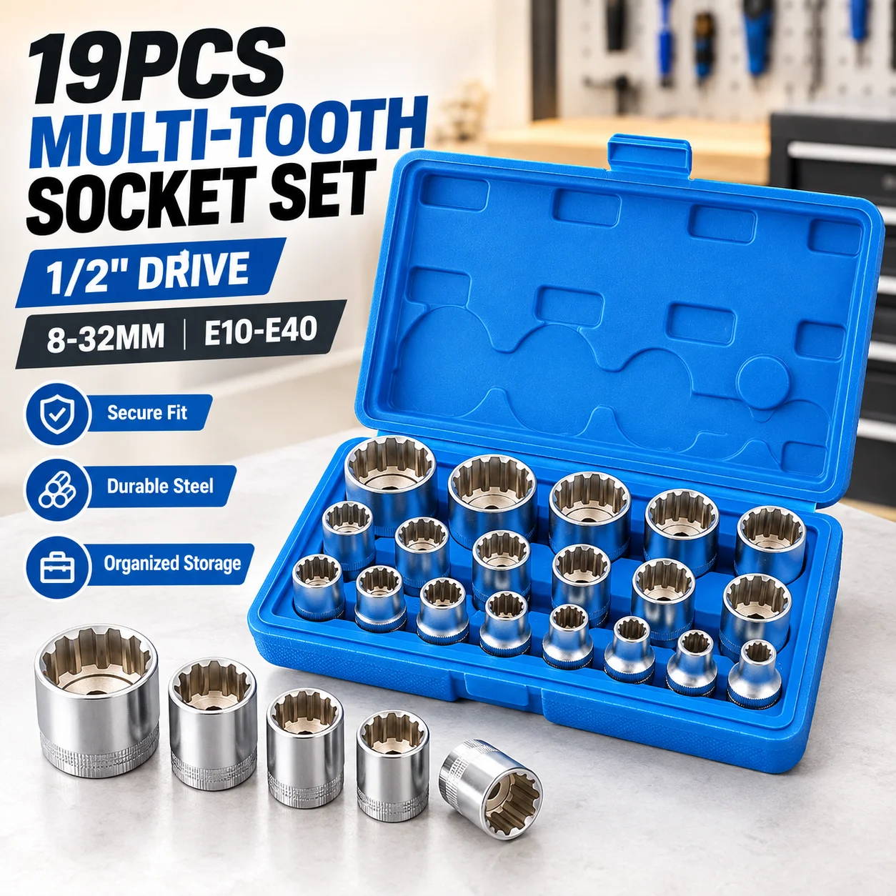 Hi-Spec 19PCS 1/2