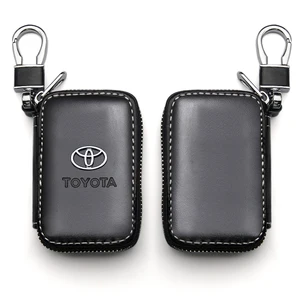 Echte Lederbrieftasche Multifunktion, Autoschlüsselbeutel, Toyota Yaris Hilux Prius Auris Supra Corolla Camry, 1PC 10 Hauptverkaufsschlüsselabdeckung Hilux Leder - №2