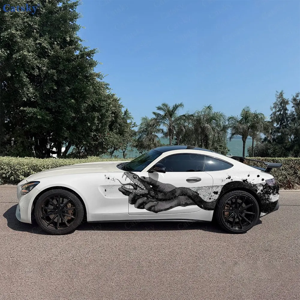 2pcs Serpent Claw Dark Realm, Durable, Fade-resistant, Enhance Vehicle Aesthetics With Bold Artistic Design Car Vinyl Wraps