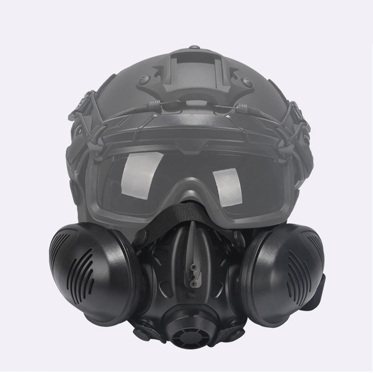 

Tactical Half Face Gas Mask Dual Side Respirator Hunting Mask for Paintball Airsoft CS War Game Role Playing Protective Gear