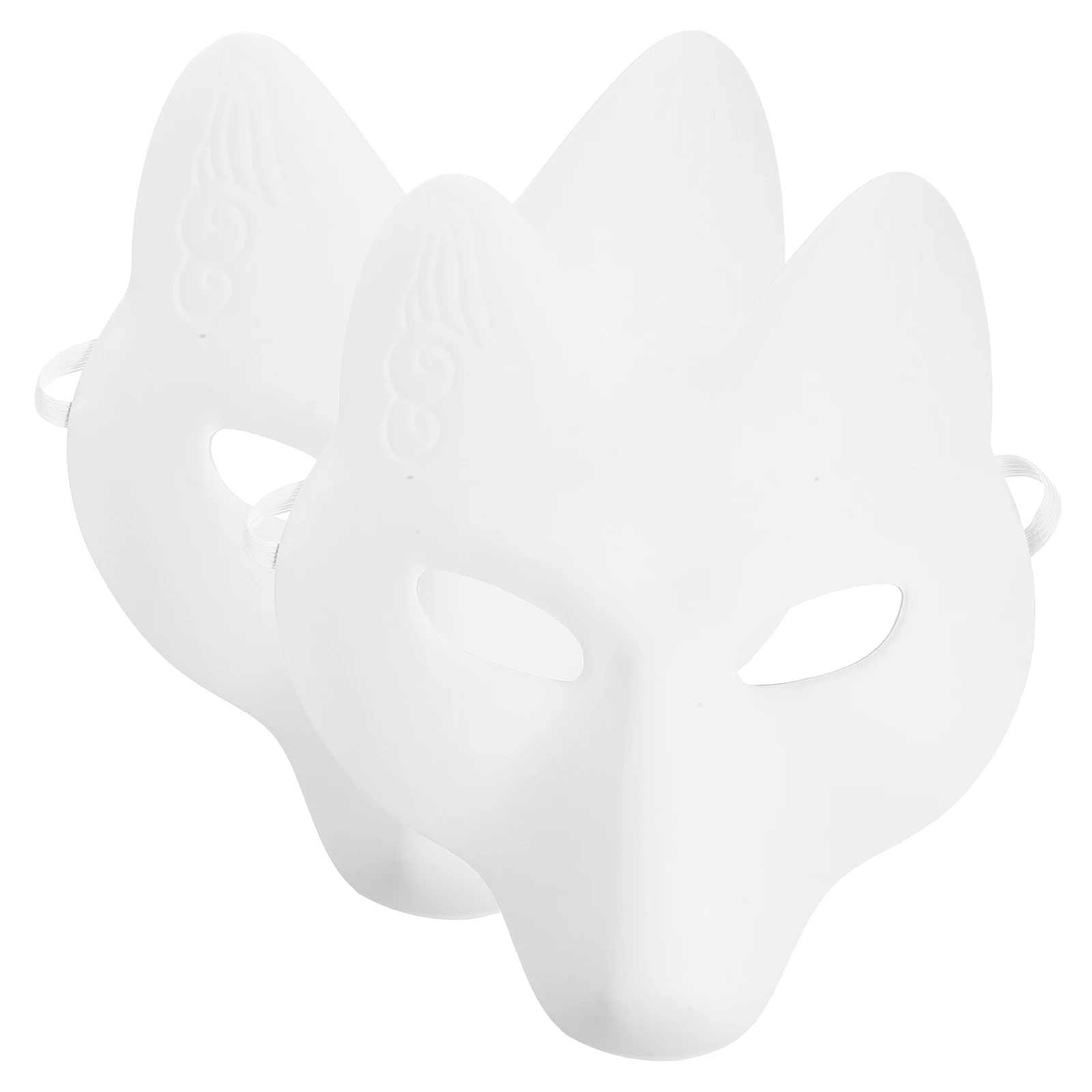 

2pcs Fox Mask Halloween Animal DIY Blank Unpainted Decorative Masks for Kids Teens Men Women Party Supplies Masquerade