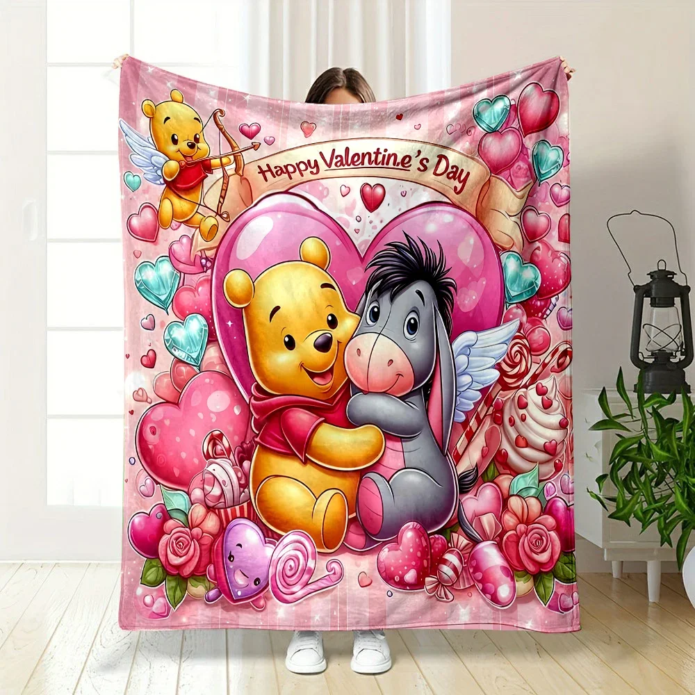 Disney Pooh Bear Eeyore Blanket Warm Soft Fluffy Kids and Adult Sofa Bed Throw Blanket Outdoor Travel Camping Sheet Plaid