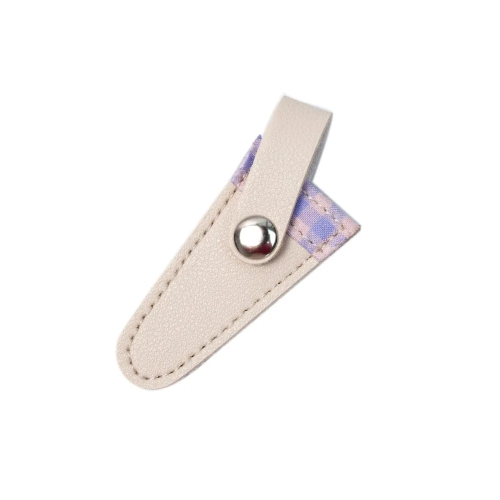 Embroidery Scissors Protective Cover Sleeve Colorful Lattice PU Scissors Protection Case Vintage Dead Skin Tweezers Cap