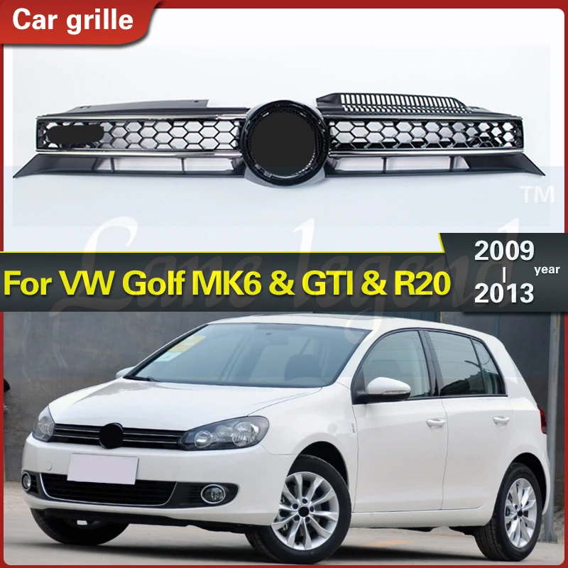 High Quality Car Front Bumper Upper Grille Grill Air Intake Grill Chrome Trim For VW Jetta Golf 6 MK6 TDI/TSI 2009 - 2013 2014