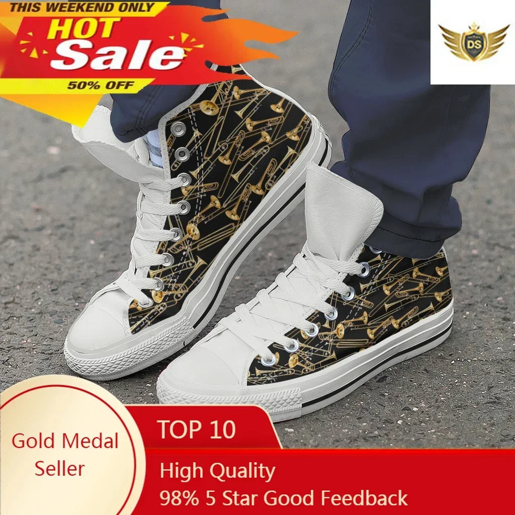 Klassiek Instrument Sport Sneakers Mode Hoge Kwaliteit Hoge Top Schoenen Custom Ontwerp Duurzaam Vetersluiting Ronde Neus Кроссовки Мужские