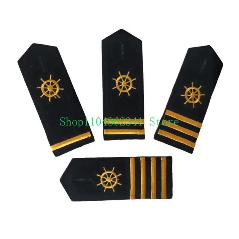 

5asd Embroidery Epaulet Professional Sailor Uniform Epaulet for Stage Performances