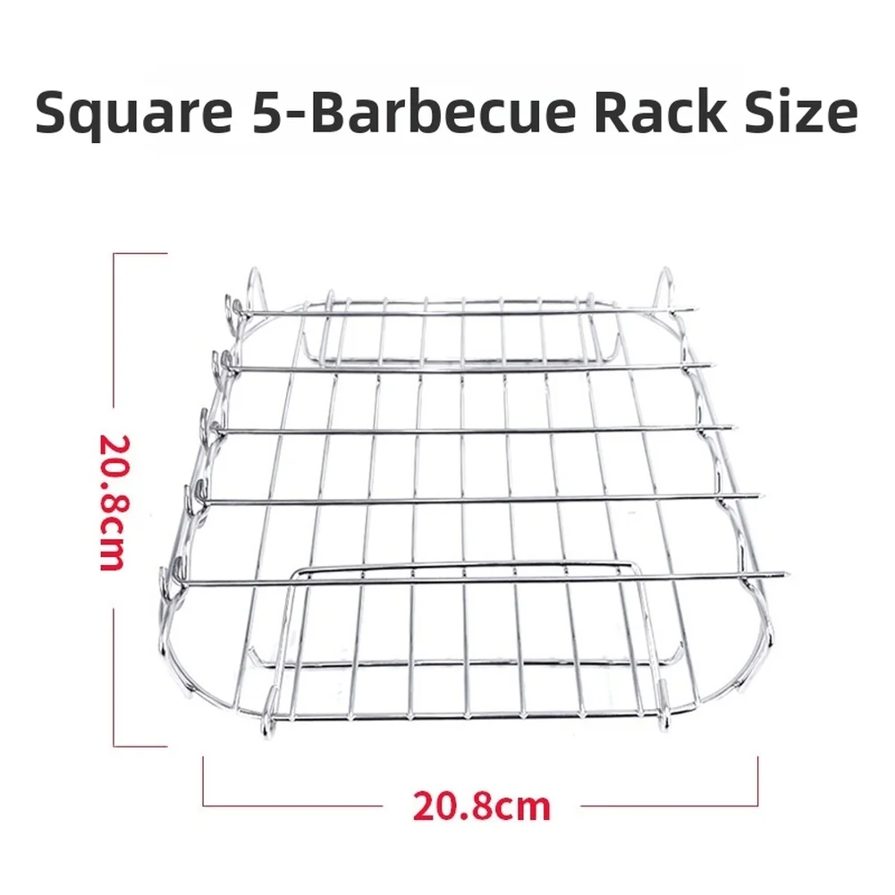 Stainless Steel 5 Pin Square Rack 9 Inch for Multi-Functional Cooker Designed to Maintain Stability Under Heat Stress