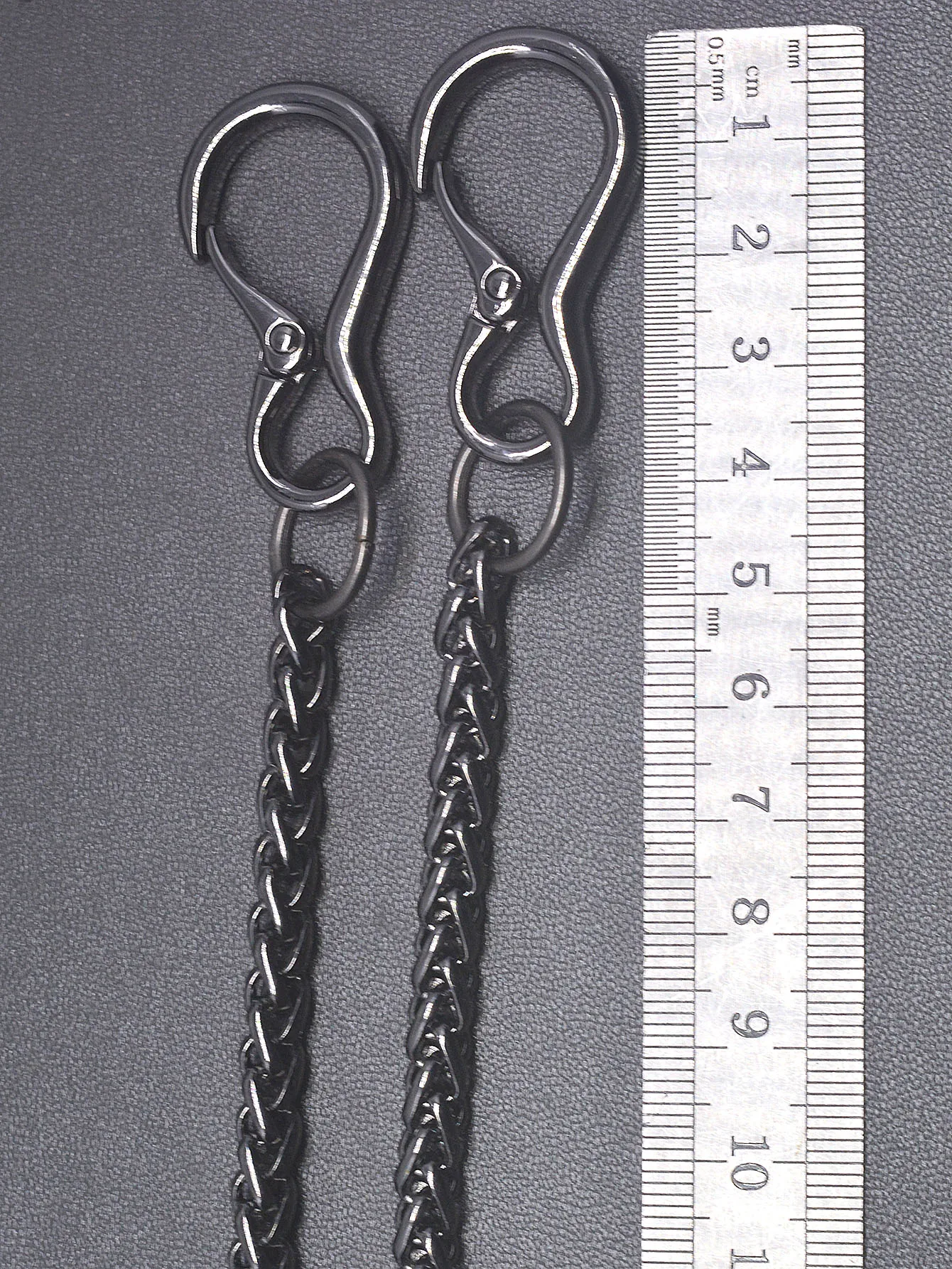 21 Inch Hip Pop Gunmetal Wallet Pants Biker Jean 6mm BSK Snake Chain Oval Spring Carabiner Keychain Gift Friend Family EDC FOB