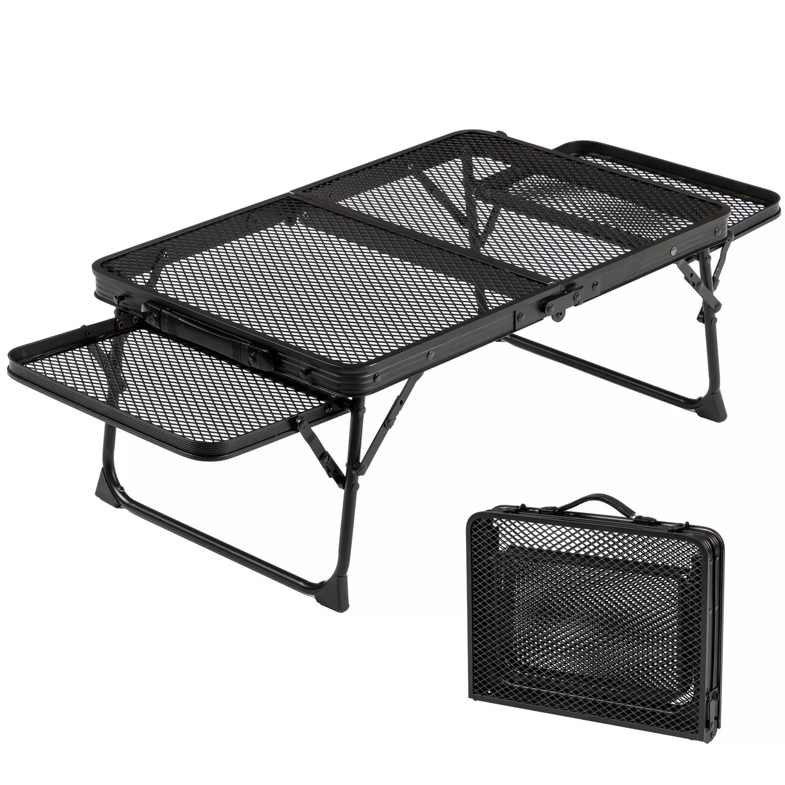 3 ft Portable Folding Grill Table, Outdoor Foldable Camping Table Mesh Tabletop