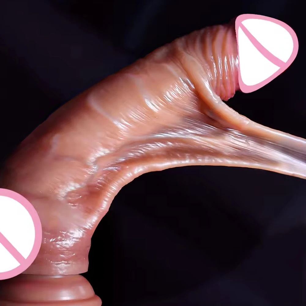 Wearable Realistic Strapon Dildo Skin Testicles Sliding Anal Vagina Sexy Adult Masturbation Big Penis For Women Dildos Sex Toys