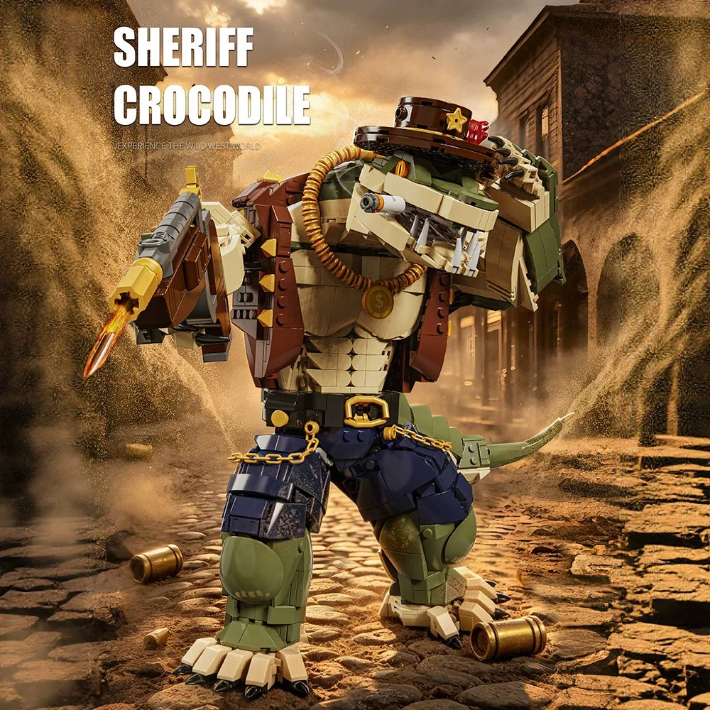 New 33144 1622pcs MOC Creative West Series Crocodile Officer Building Blocks Bricks Assembling Model Adult Toy Birthday Gift Set