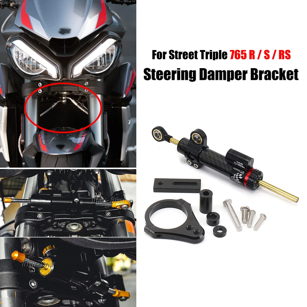 

Motorcycle CNC Stabilizer Damper Aluminum Steering Mounting Bracket For Street Triple 765 S 765S STREET TRIPLE 765RS 765R