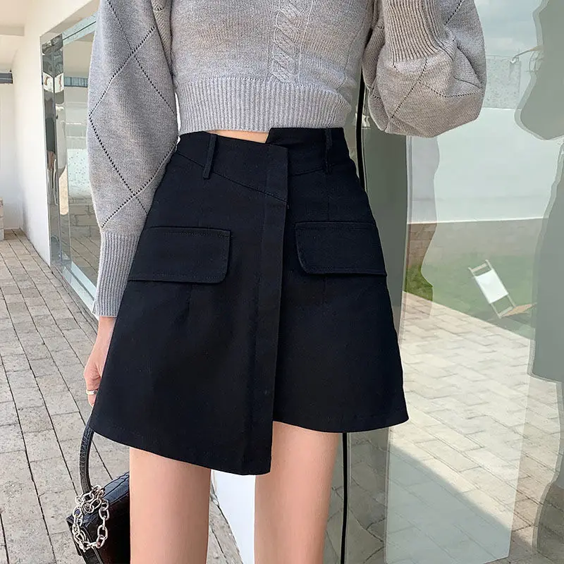 2024 Spring/Summer New Irregular Design Half Skirt High Waist Slim A-line Skirt Wrapped Hip Short Skirt for Women