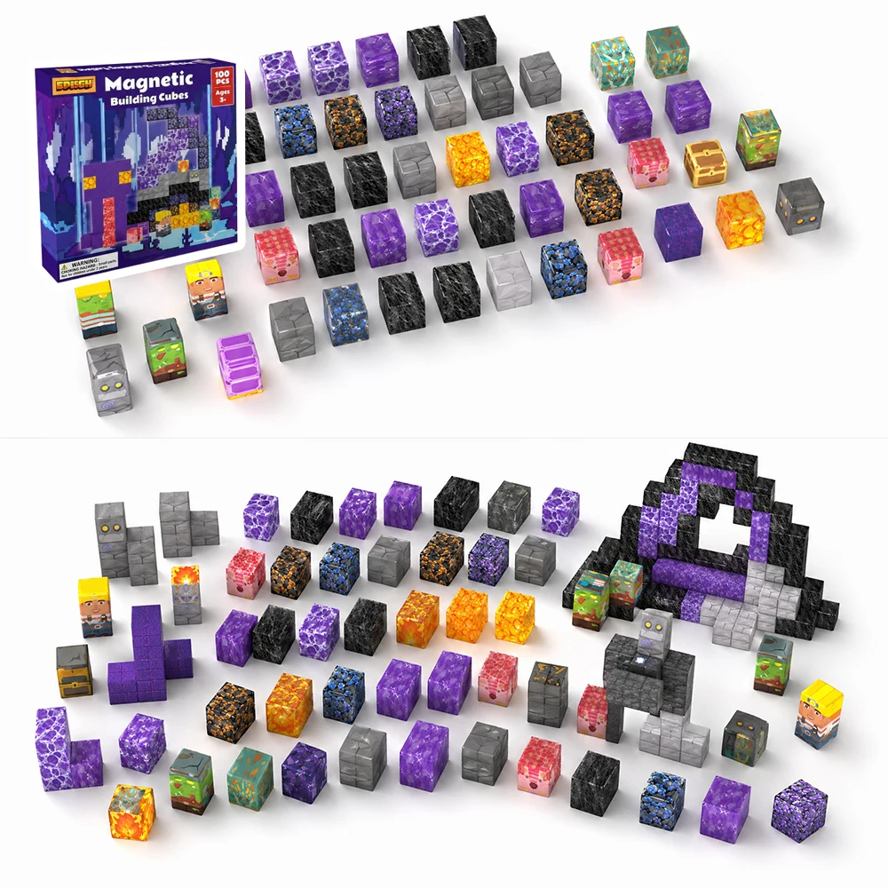 

NEW Magnetic Building Block Box, Alien Mine Monster, Light 3D Model Set, STEM Construction Toy, Creative DIY Kids Desktop Decor