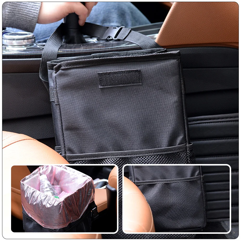 

Car Garbage Bag Foldable Leak Proof Oxford Cloth Portable Hanging Trash Can Car Organizer Storage Travel Hanging Garbage Bag