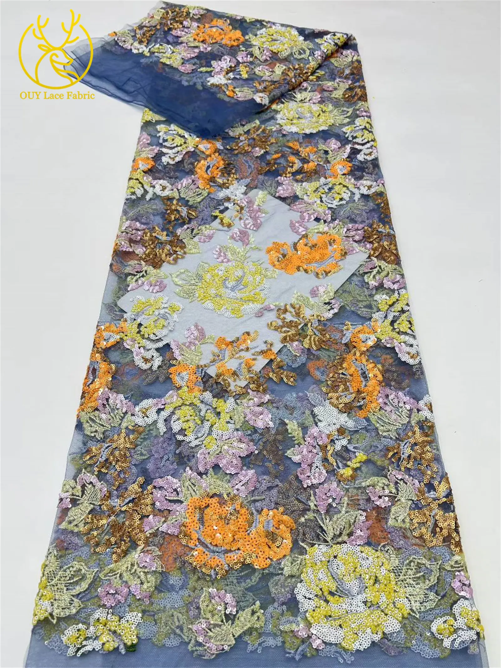 美しいスパンコールチュールレース生地 2025 高品質 アフリカ フランス メッシュレース生地 レディース ウェディングドレス パーティー 縫製 5ヤード