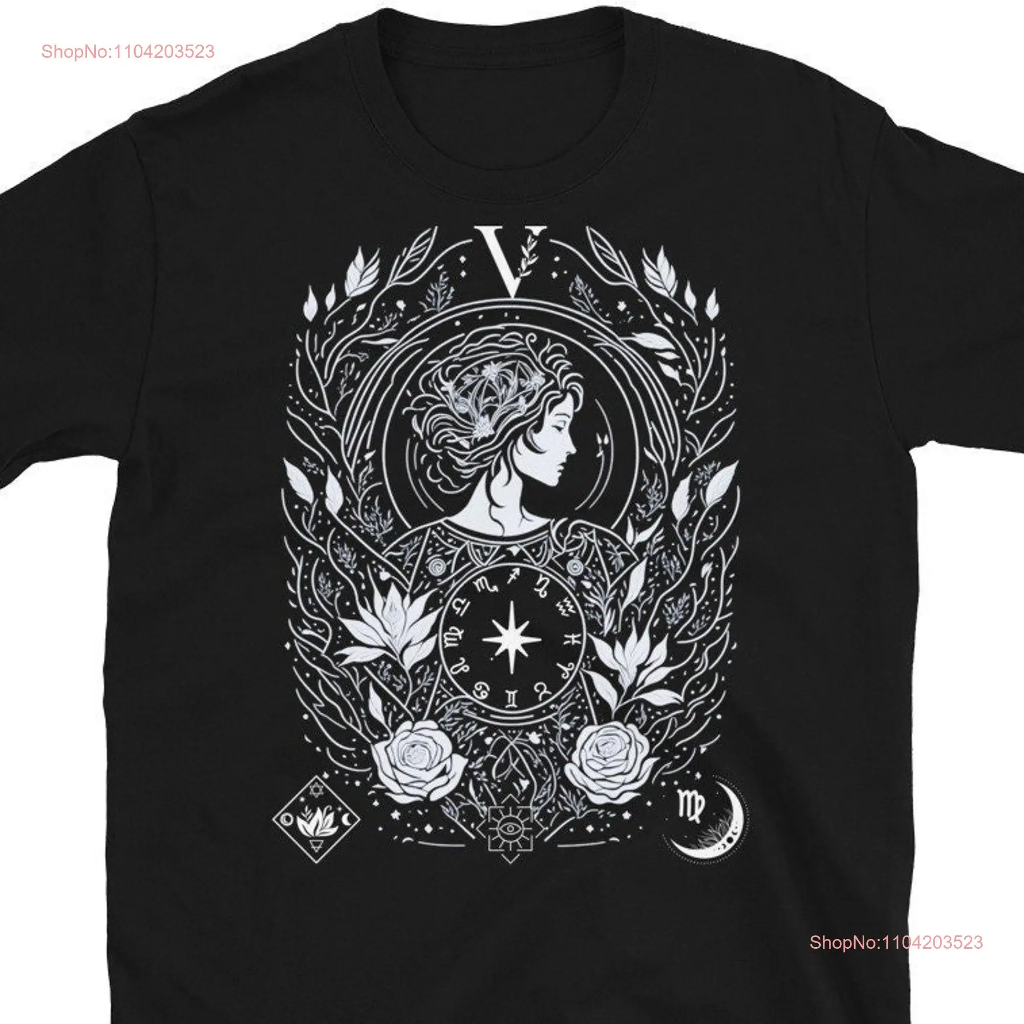 Virgo T shirt Mystical Essence and Zodiacal Connection Linear Art on a Unique Garment Ideal for Sign High Quality