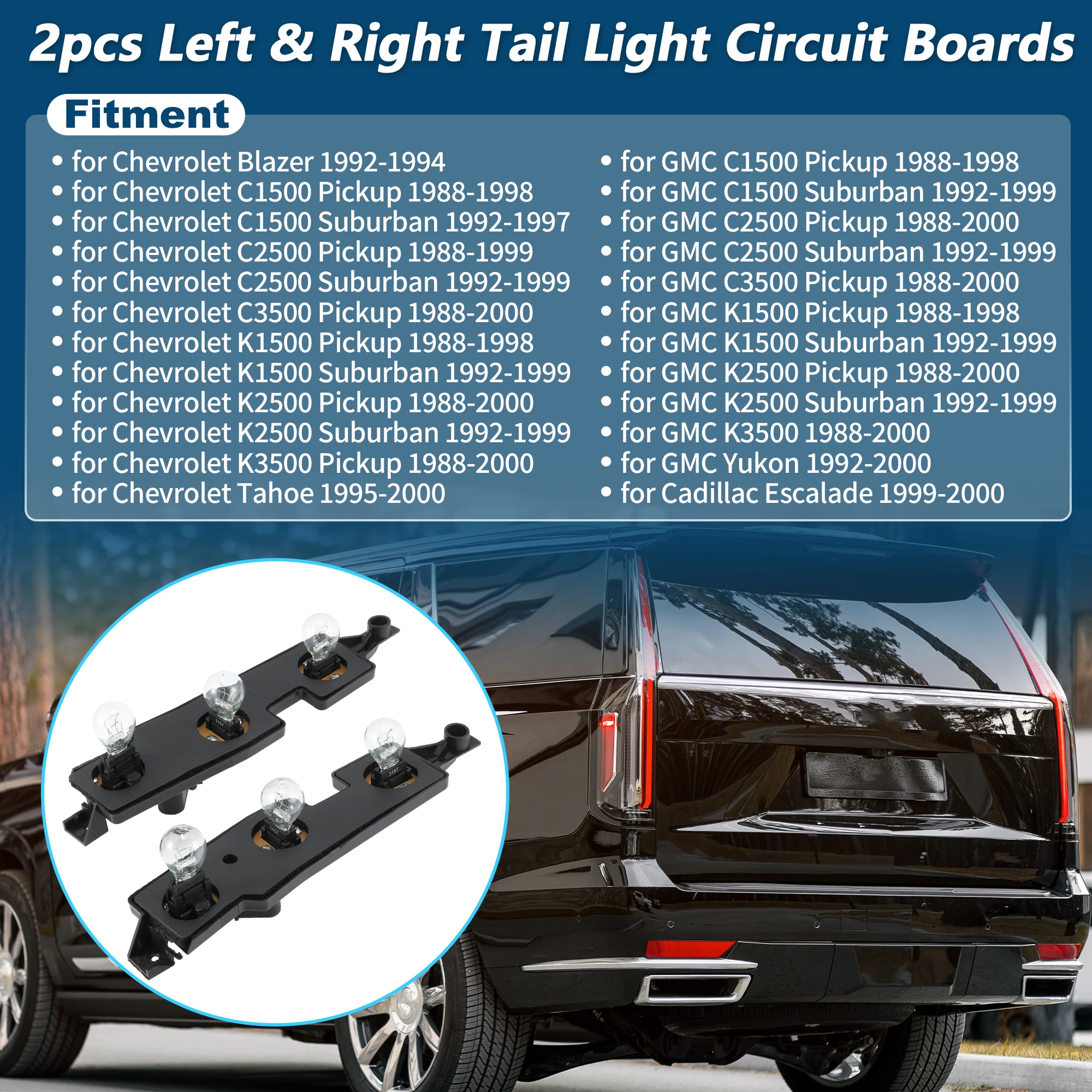 

UXCELL 2 шт. левая и правая печатные платы для ламп задних фонарей для Chevy C1500 C2500 C3500 K1500