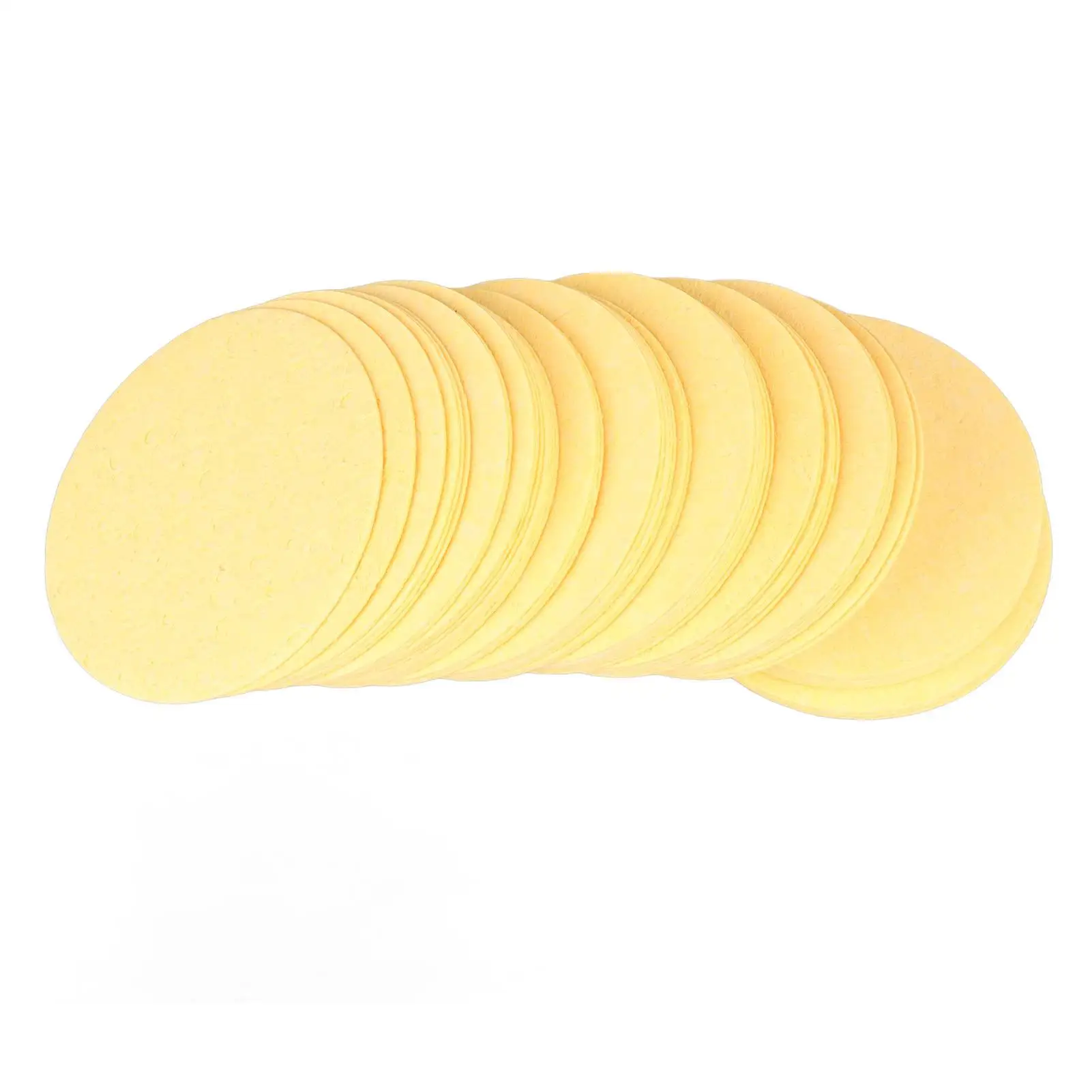 Natural Cellulose Facial Sponges - Compressed Wood Pulp Cleansing & Makeup Removal Sponges for Gentle Facial Massage