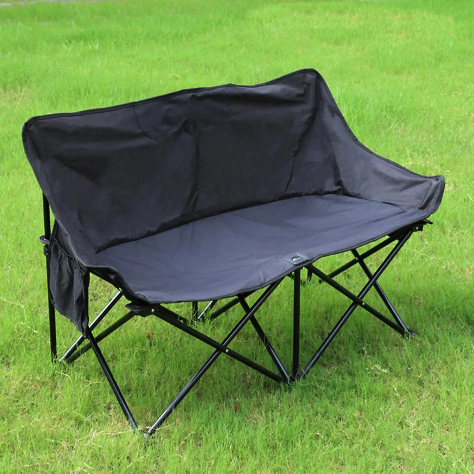 Double Camping Chair with Storage Bag Beach Chair for Travel Yard Outside