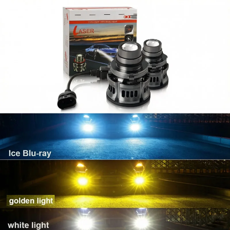 

2pcs LED H11 Laser Projector Lens Headlight H7 9005 9006 Fog Light Bulb H8 H9 6000K 3000K 8000K Light White Yellow Blue Kit