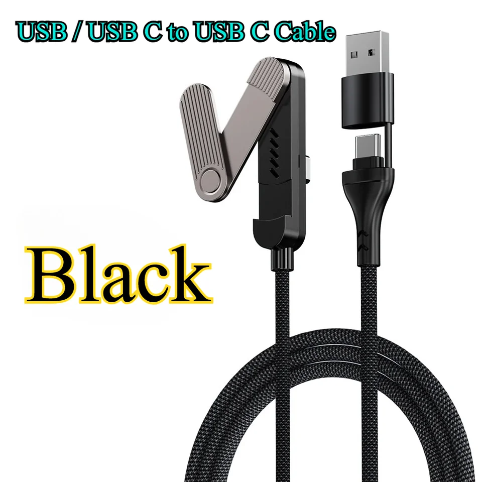 Cable de Carga Plegable USB C Plano con Soporte para Teléfono, Carga Ultra Rápida Tipo C 2M para iPhone 6