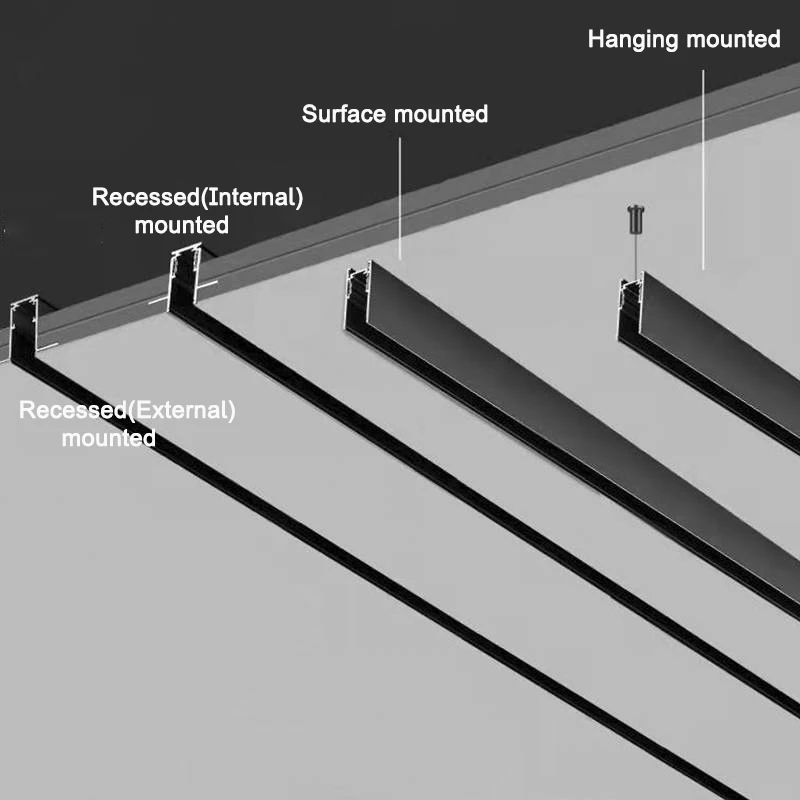 Surface Mounted Magnetic Track Light Linear Magnet Track Lighting Rail Ceiling Systems Recessed 48V Indoor Spot Rail Spotlight