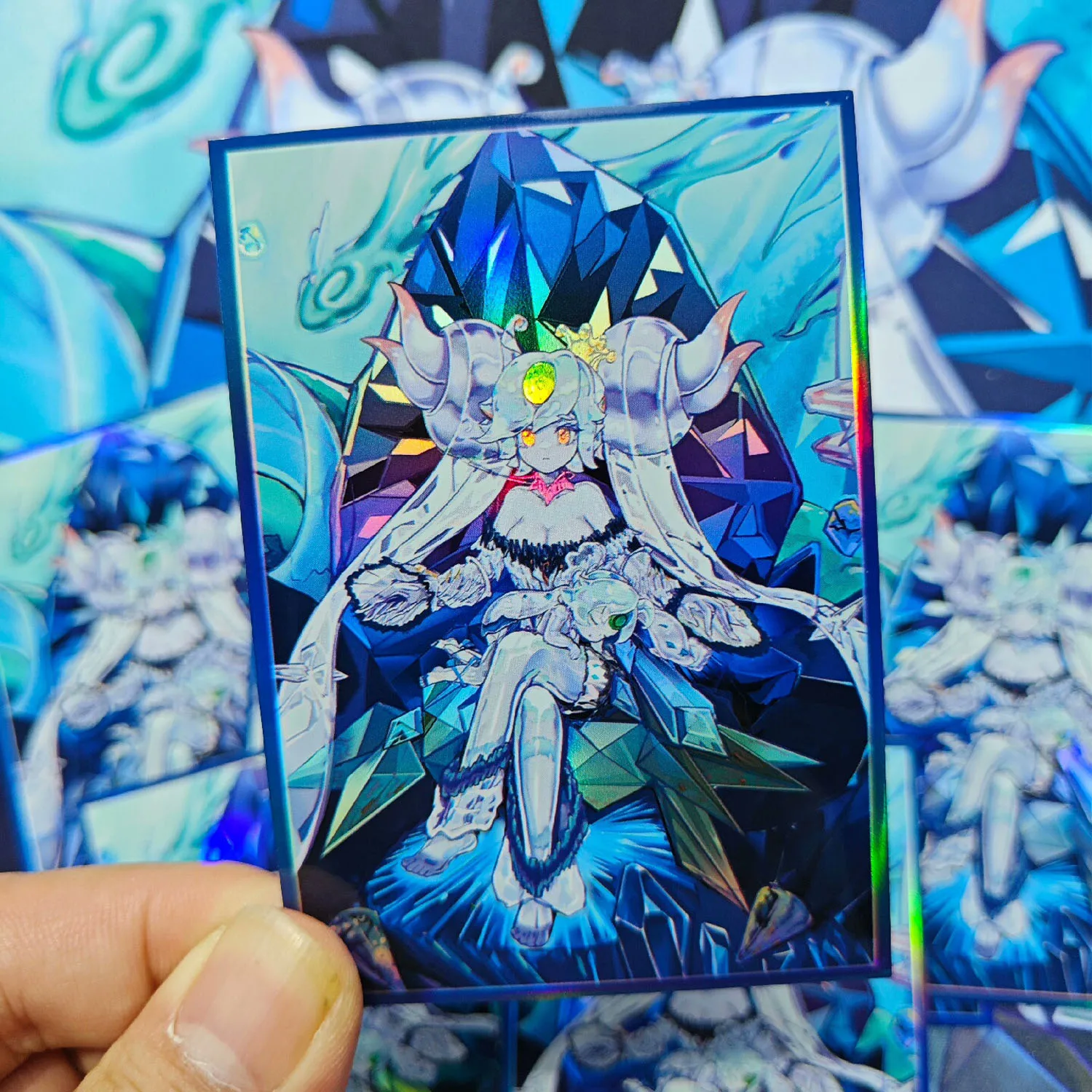 

50Pcs/set 63X90Mm Diy Yu-Gi-Oh! Icejade Gymir Aegirine Card Sleeves Color Flash Ygo Card Protective Cover Anime Cards Gift Toys