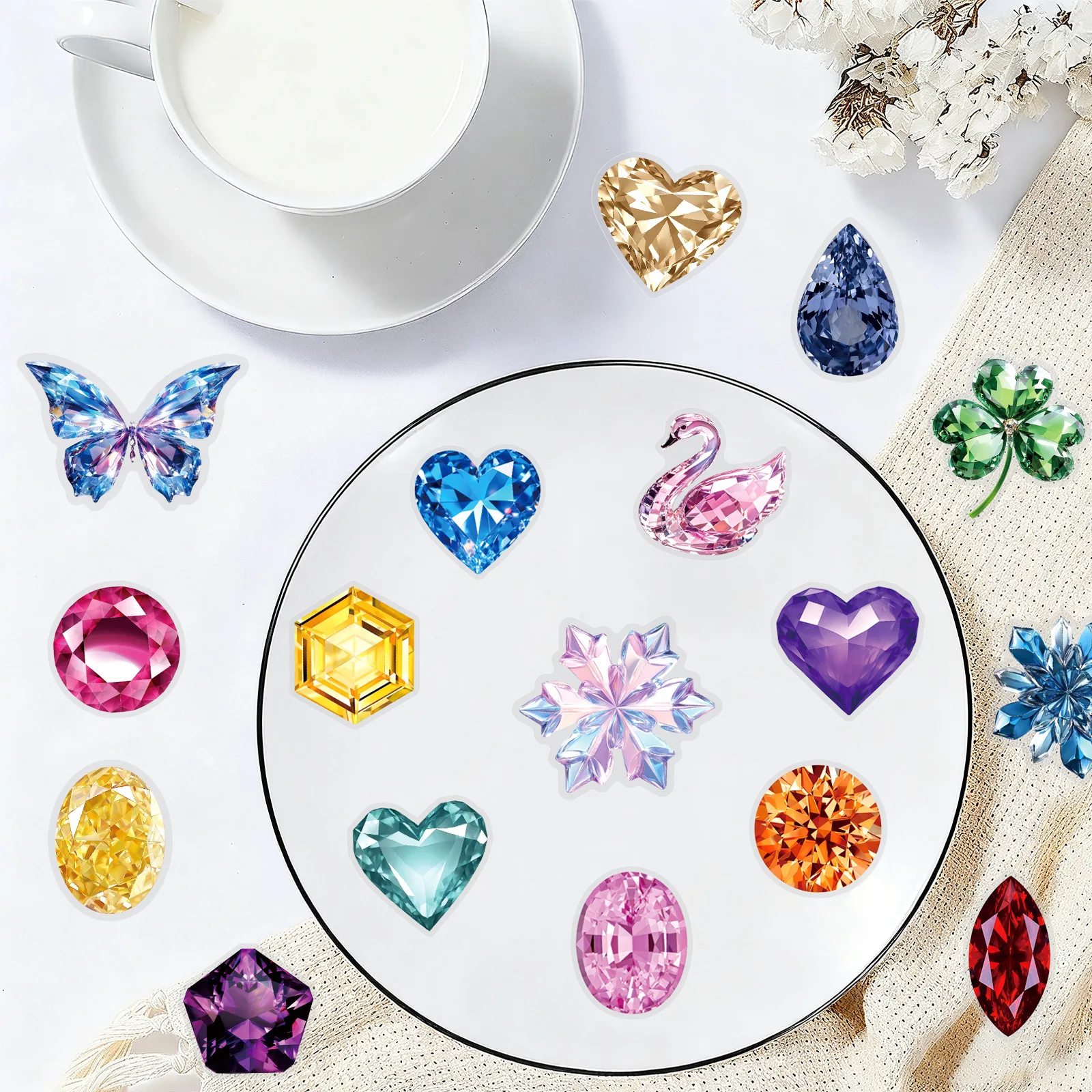 10/50 SZT. Przezroczyste Naklejki Śmieszne Klejnoty Graffiti Styl INS Dekoracja DIY Zabawki Laptop Gitara Samochód Rower Deskorolka Naklejki z Kreskówkami