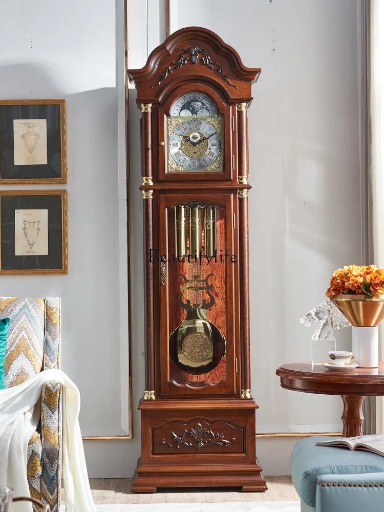 

-*Germany Helmler New Chinese Floor Clock European Living Room Mechanical Retro Desk Li American Villa Pendulum Clock