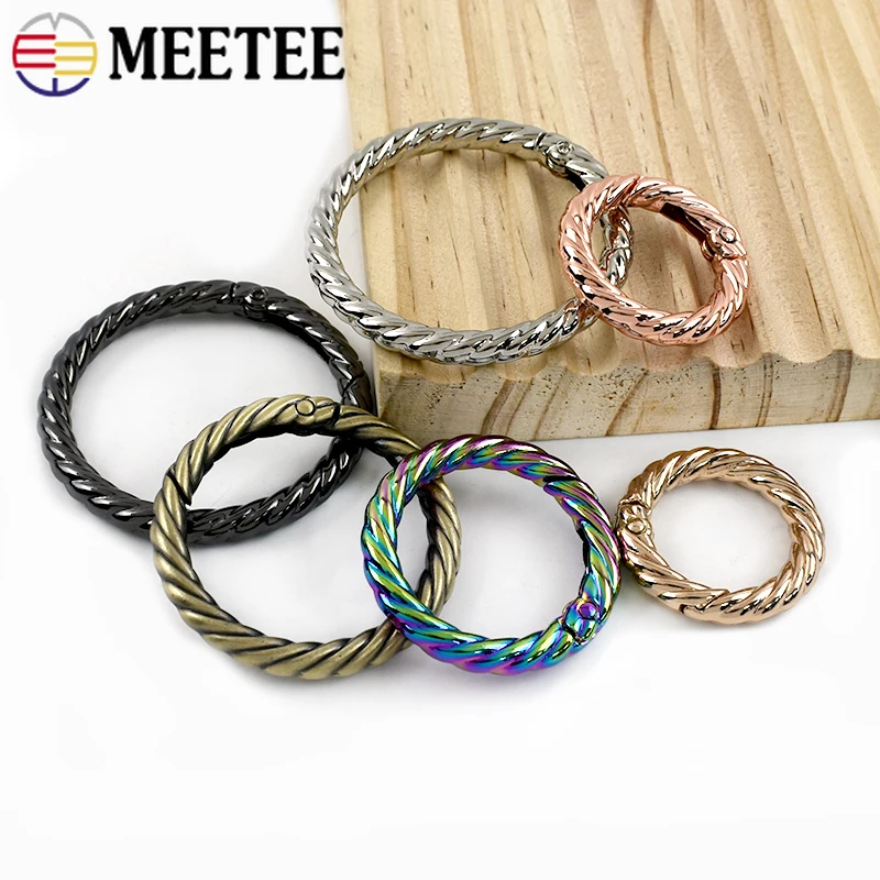 

5/10Pcs 20-38mm Metal O Ring Buckles Keychain Carabiner Bag Strap Spring Clasp Openable Trigger Snap Hook DIY Hardware Accessory